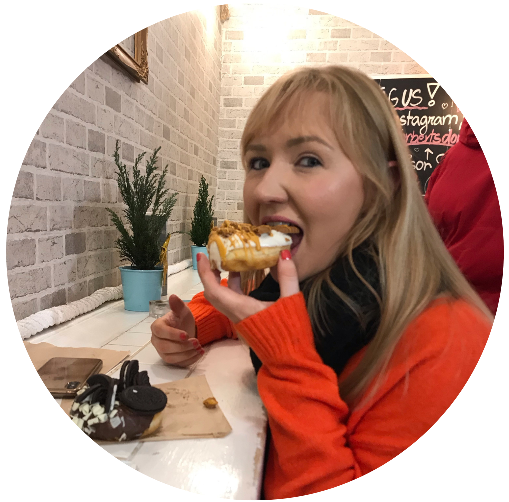 Katie enjoying a treat